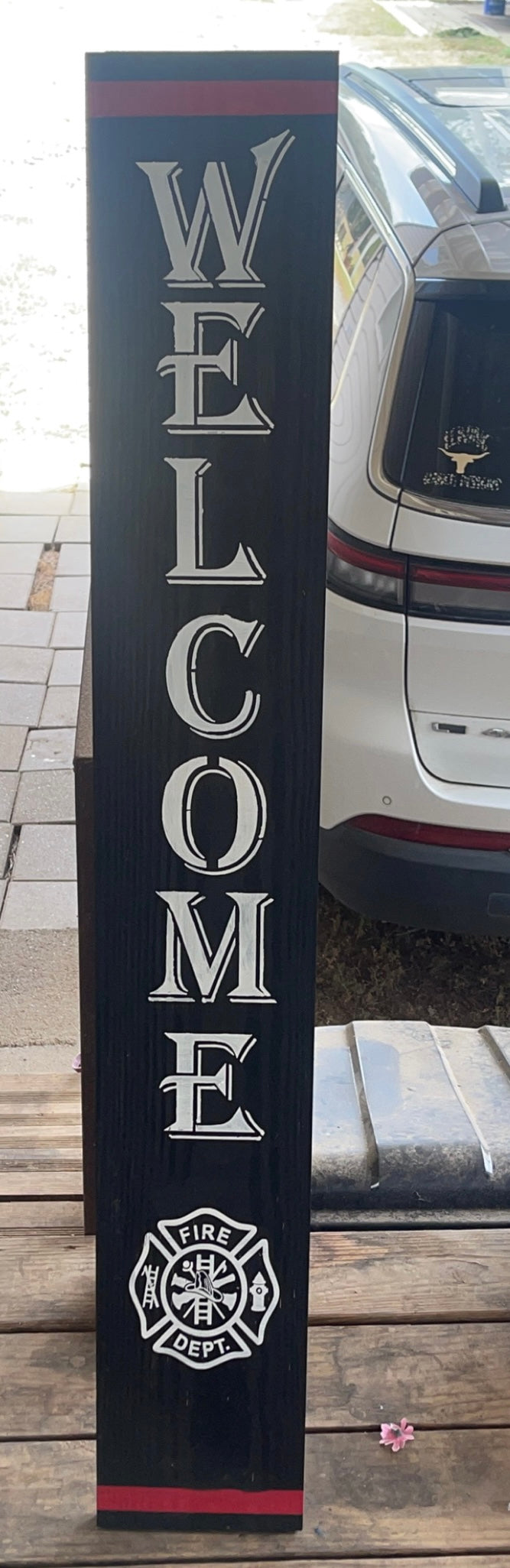 4 Ft Fire Department Welcome Sign image 0