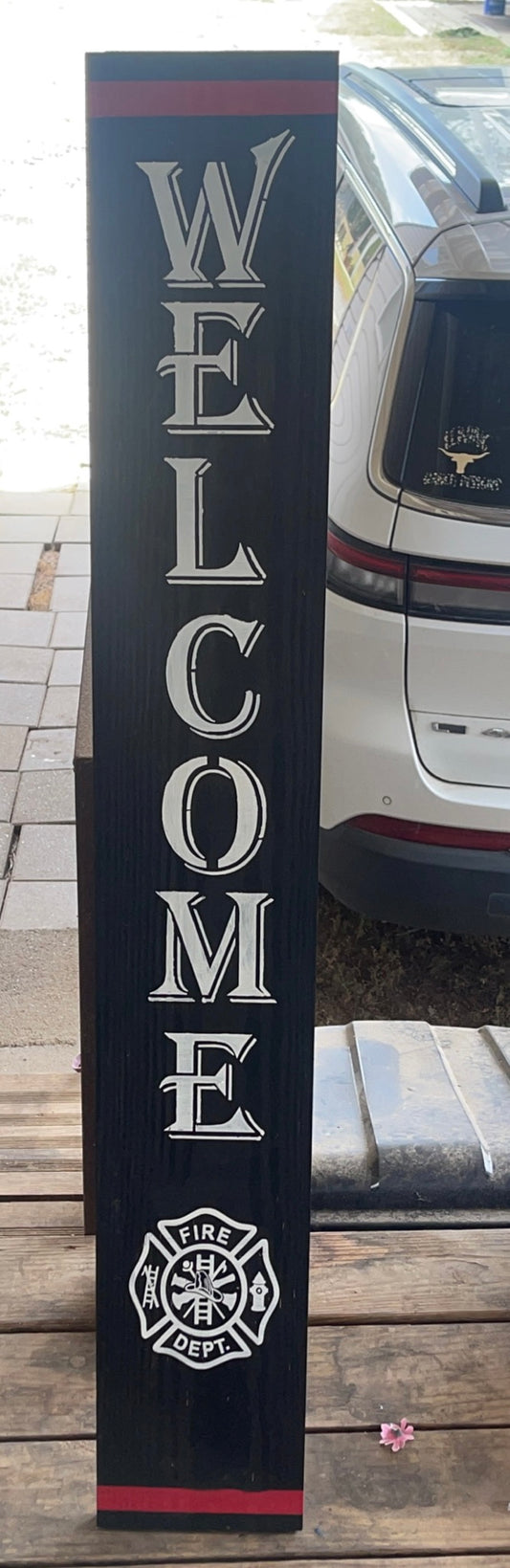 4 Ft Fire Department Welcome Sign image 0